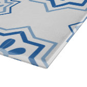 ヴィンテージのポルトガル人のAzulejoの青いタイルパターン カッティングボード (角)