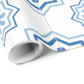 ヴィンテージのポルトガル人のAzulejoの青いタイルパターン ラッピングペーパー (ロールコーナー)