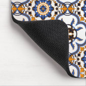 ヴィンテージのポルトガル人のAzulejoの青く黄色いパターン マウスパッド (コーナー)