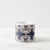 ヴィンテージのポルトガル人のazulejo エスプレッソカップ (正面)