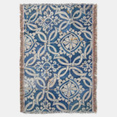 ヴィンテージのポルトガル人のazulejo スローブランケット (正面縦)