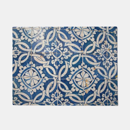ヴィンテージのポルトガル人のazulejo ドアマット (正面)