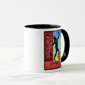 ヴィンテージのポンペイイタリアンな旅行ポスター マグカップ (正面右)