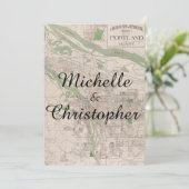 ヴィンテージのポートランド素朴なオレゴン結婚式招待状 招待状 (スタンド正面)