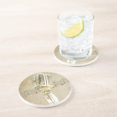 ヴィンテージのマイクロフォンのデザインのコースター コースター (側面)