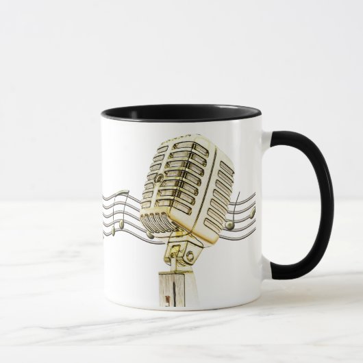 ヴィンテージのマイクロフォンのデザインのコーヒー・マグ マグカップ (右)
