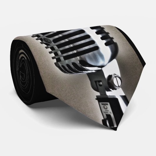 ヴィンテージのマイクロフォンのデザインのタイ ネクタイ (ロール)