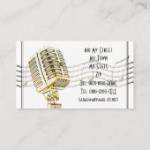 ヴィンテージのマイクロフォンのデザインの名刺 名刺 (裏面)