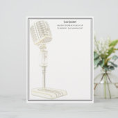 ヴィンテージのマイクロフォンのデザインレターヘッド レターヘッド (スタンド正面)