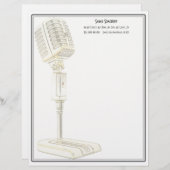 ヴィンテージのマイクロフォンのデザインレターヘッド レターヘッド (正面/裏面)