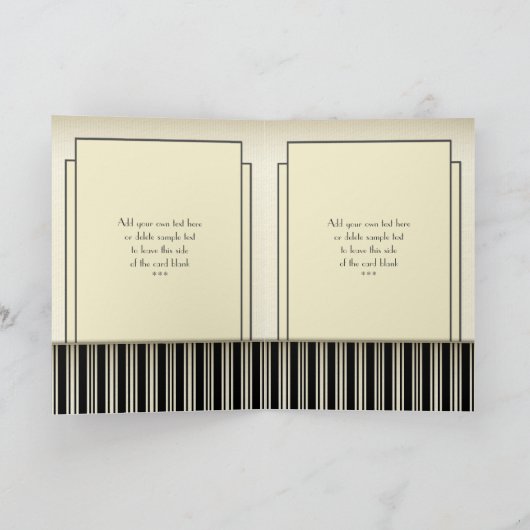 ヴィンテージのマイクロフォンのレコードのパーソナライズなカード カード (内部)