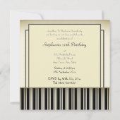 ヴィンテージのマイクロフォンのレコードのパーティの招待状 招待状 (裏面)