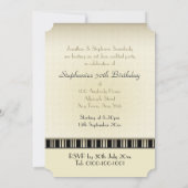 ヴィンテージのマイクロフォンのレコードのパーティの招待状 招待状 (裏面)