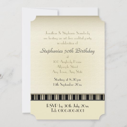 ヴィンテージのマイクロフォンのレコードのパーティの招待状 招待状 (裏面)