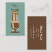 ヴィンテージのマイクロフォンのレトロのスタイルの名刺 名刺 (正面/裏面)
