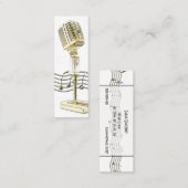 ヴィンテージのマイクロフォンの小型プロフィールカード スキニー名刺 (正面/裏面)