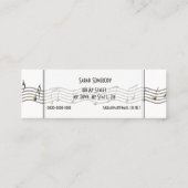 ヴィンテージのマイクロフォンの小型プロフィールカード スキニー名刺 (裏面)