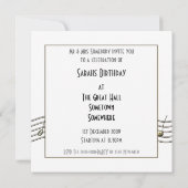 ヴィンテージのマイクロフォン音楽 招待状 (裏面)