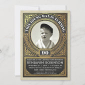 ヴィンテージのマイル標石の誕生日の招待状あなたの写真 招待状 (正面)