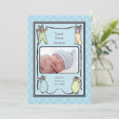 ヴィンテージのマウスの男の赤ちゃんの誕生の発表の写真 案内状 (スタンド正面)