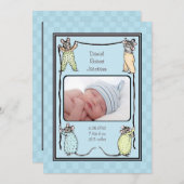 ヴィンテージのマウスの男の赤ちゃんの誕生の発表の写真 案内状 (正面/裏面)