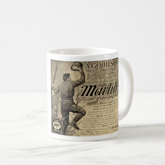 ヴィンテージのマカジキの火器のよい打撃の広告のコーヒー・マグ コーヒーマグカップ (正面右)