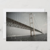 ヴィンテージのマキナック橋の灰色の結婚式招待状 招待状 (裏面)