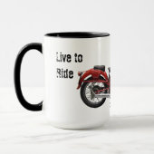 ヴィンテージのマグに乗るために住んで下さい マグカップ (左)