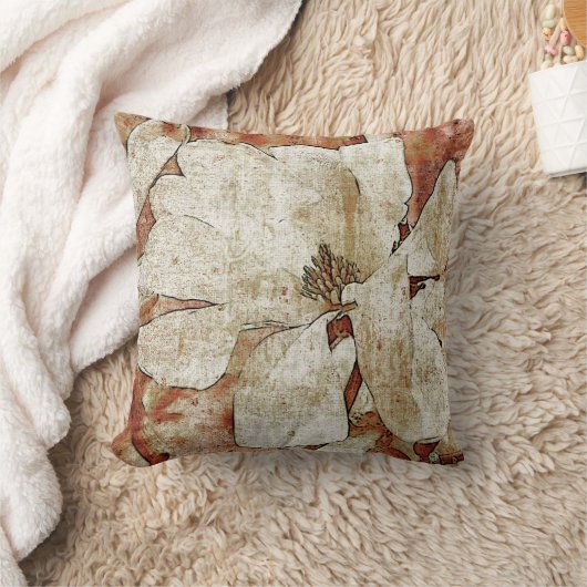 ヴィンテージのマグノリアのトスの枕 クッション (ブランケット)