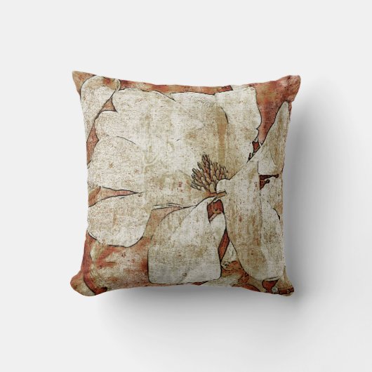 ヴィンテージのマグノリアのトスの枕 クッション (正面)