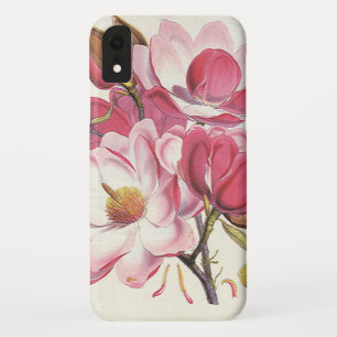 ヴィンテージのマグノリアの木の花、ピンクの庭の花 iPhone XRケース