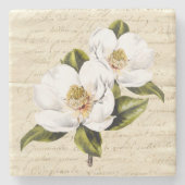 ヴィンテージのマグノリアの開花の石造りのコースター ストーンコースター (正面)