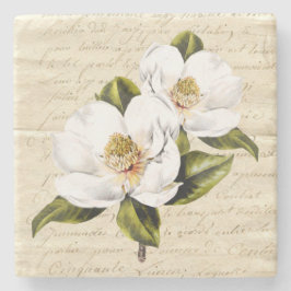 ヴィンテージのマグノリアの開花の石造りのコースター ストーンコースター