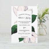 ヴィンテージのマグノリア フラワー ウェディング インビテーション (スタンド正面)