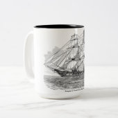 ヴィンテージのマグ-古い帆船 ツートーンマグカップ (正面左)