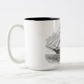 ヴィンテージのマグ-古い帆船 ツートーンマグカップ (左)