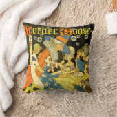 ヴィンテージのマザーグースの絵本を読む子供たち クッション (ブランケット)