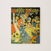 ヴィンテージのマザーグースの絵本を読む子供たち ジグソーパズル (縦)