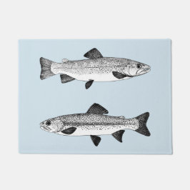 ヴィンテージのマス-淡水魚釣り ドアマット