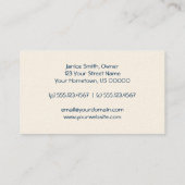 ヴィンテージのマゼンタおよびクリーム色のバラの名刺 名刺 (裏面)