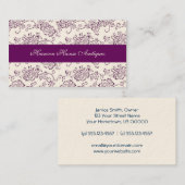 ヴィンテージのマゼンタおよびクリーム色のバラの名刺 名刺 (正面/裏面)