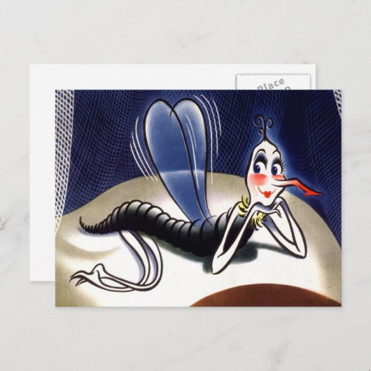 ヴィンテージのマダムマラリアモスキート ポストカード (正面/裏面)