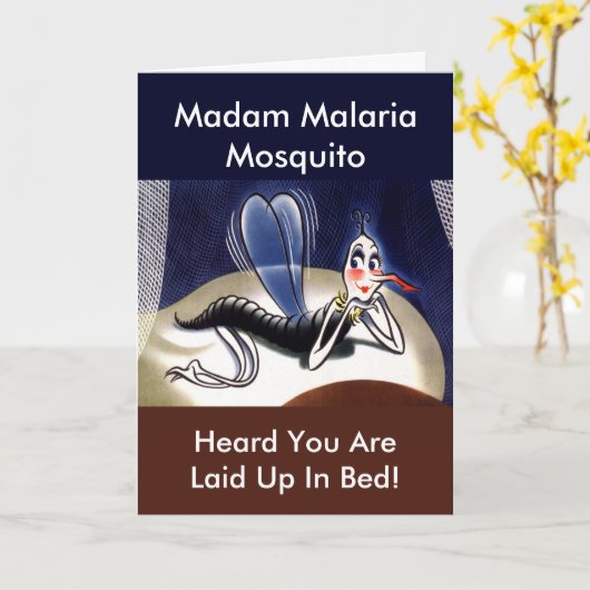 ヴィンテージのマダム・マラリア・モスキート カード (黄色い花)