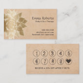 ヴィンテージのマッサージのセラピーの金ゴールドのはすロイヤリティの穿孔器 ロイヤリティカード (正面/裏面)