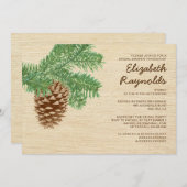 ヴィンテージのマツ円錐形のブライダルシャワー招待状 招待状 (正面/裏面)
