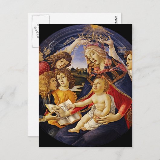 ヴィンテージのマドンナのクリスマスの郵便はがき シーズンポストカード (正面/裏面)