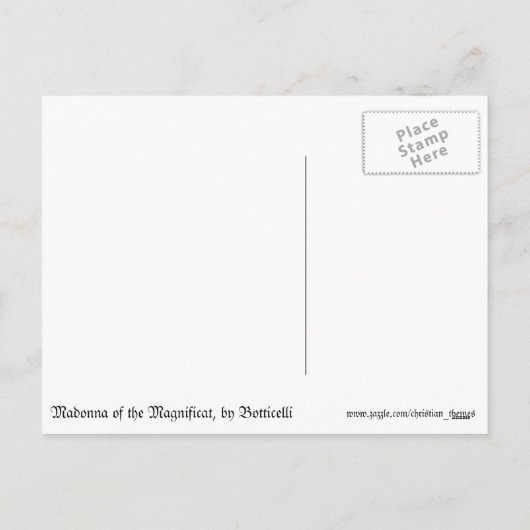 ヴィンテージのマドンナのクリスマスの郵便はがき シーズンポストカード (裏面)