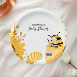 ヴィンテージのママBeeワイルドフラワーベビーシャワー ペーパープレート