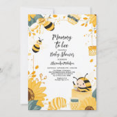 ヴィンテージのママBeeワイルドフラワーベビーシャワー 招待状 (正面)