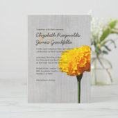ヴィンテージのマリーゴールドの結婚式招待状 招待状 (スタンド正面)